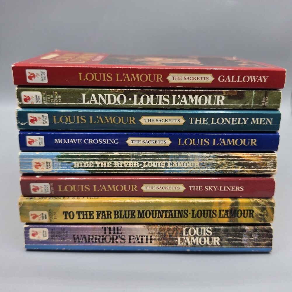 Lot of 8 Western Paperbacks by Louis L'Amour, Sacketts Series